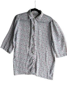 Christie Women's Vintage Feminine Retro Secretary Romantic Blouse Floral Size 14